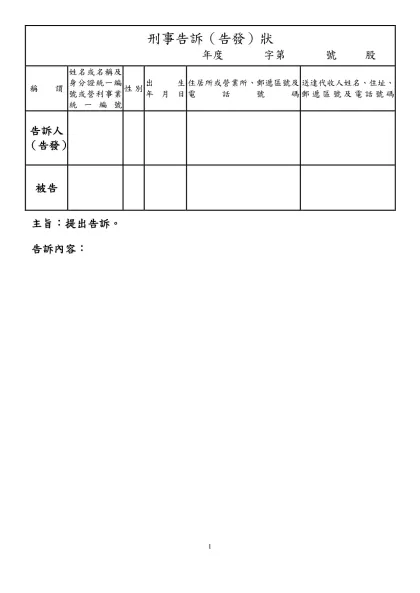 刑事聲請再議狀-刑事告訴（告發）狀