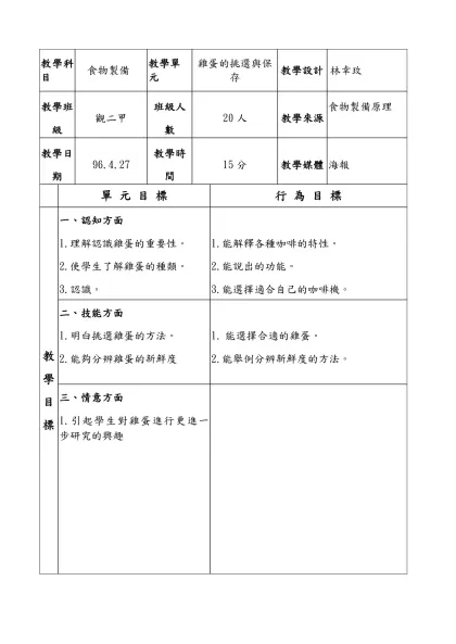 兒 童 美 語 教 學 活 動 教 案-教學科目
