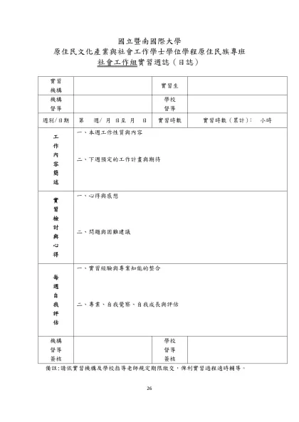 國立暨南國際大學-原住民文化產業與社會工作學士學位學程原住民族專班