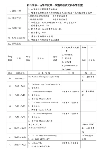 教學計畫有別於教學活動設計和教案，它是教學前的構思、設計和規劃，也是教學前用來和學群教師、家長、行政人員的溝通用的，同時也是課程管理的工具