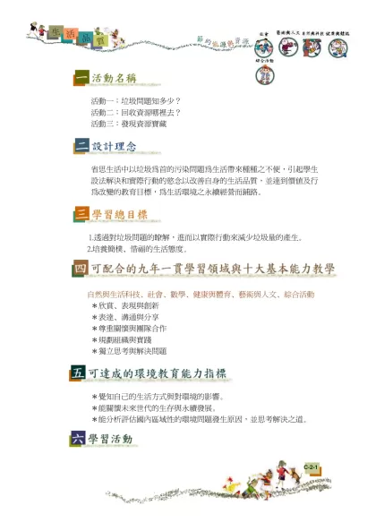 戶外自然體驗與欣賞-節約能源與資源
