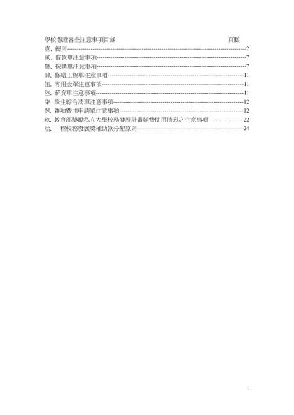 學校憑證審查注意事項目錄 頁數-壹、總則--------------------------------------------------------------------------------