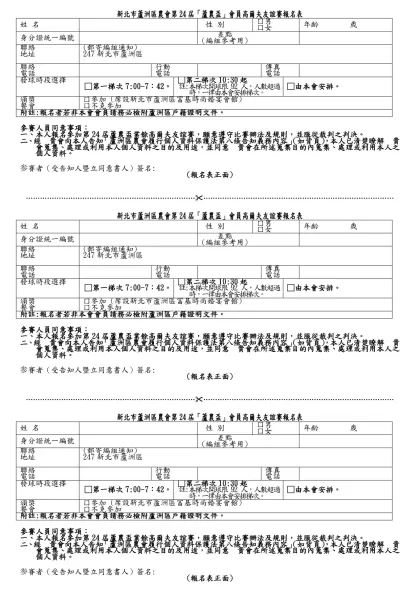 （會員銀行履行個人資料保護法告知義務範本）-新北市蘆洲區農會第24屆「蘆農盃」會員高爾夫友誼賽報名表