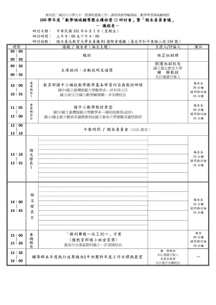 教育部「國民中小學九年一貫課程推動工作－課程與教學輔導組」數學學習領域輔導群