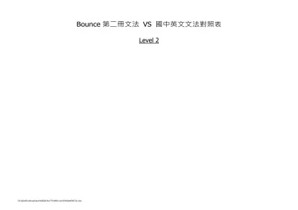Bounce第一冊文法 VS 國中英文文法對照表