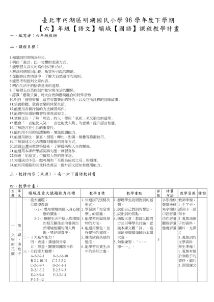 學校主題-臺北市內湖區明湖國民小學96學年度下學期