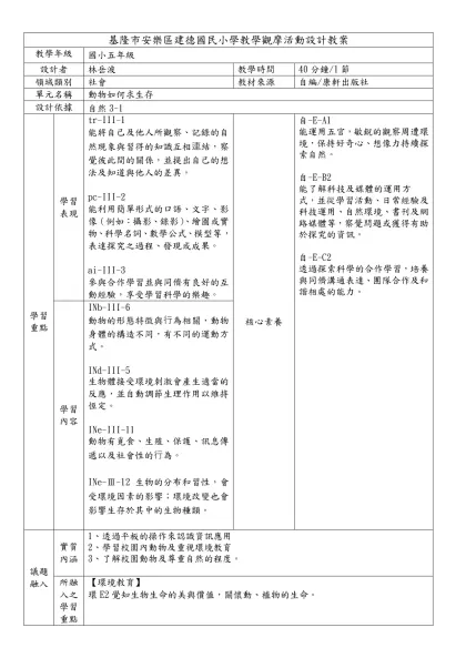 桃園縣桃園市大業國民小學閱讀教學活動設計-基隆市安樂區建德國民小學教學觀摩活動設計教案