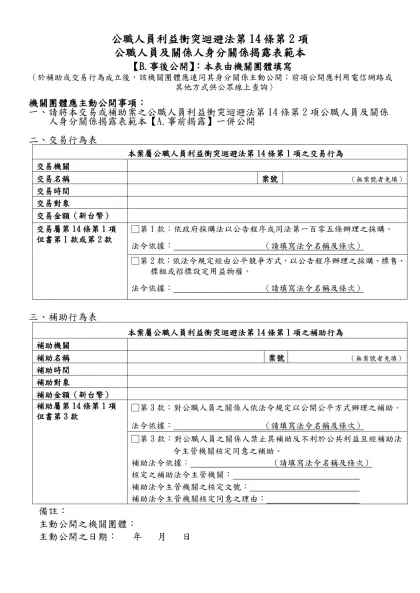 公職人員利益衝突迴避法第14條第2項