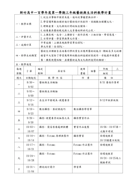 教學計畫有別於教學活動設計和教案，它是教學前的構思、設計和規劃，也是教學前用來和學群教師、家