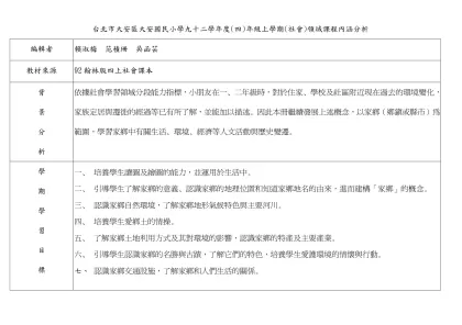 縣 學年度 學期 區 國民中小學 年級 自然與生活科技 領域教學計畫表 設計者：