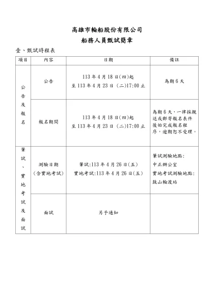 公務人員覆歷表空白表格下載-高雄市輪船股份有限公司