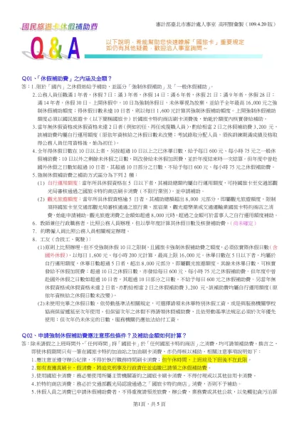 Q1、-以下說明，希能幫助您快速瞭解「國旅卡」重要規定