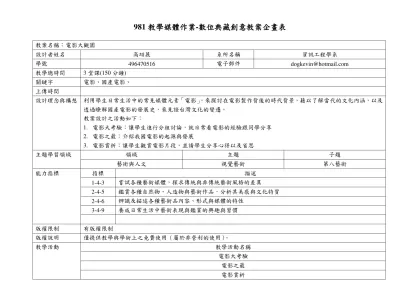 981教學媒體作業-數位典藏創意教案企畫表