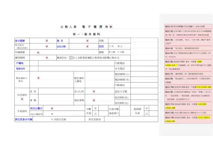 公 務 人 員 電 子 履 歷 表 ＊