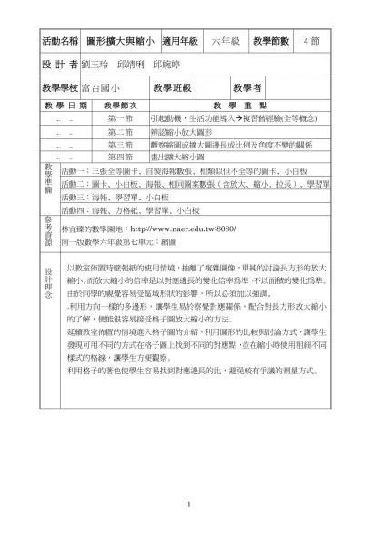 活動名稱-圖形擴大與縮小適用年級