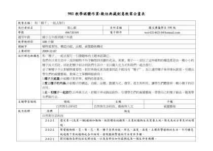 981教學媒體作業-數位典藏創意教案企畫表