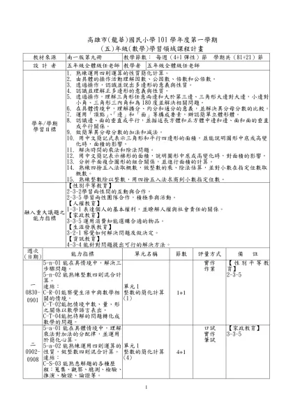 高雄市()國民小學99學年度第二學期(三)年級