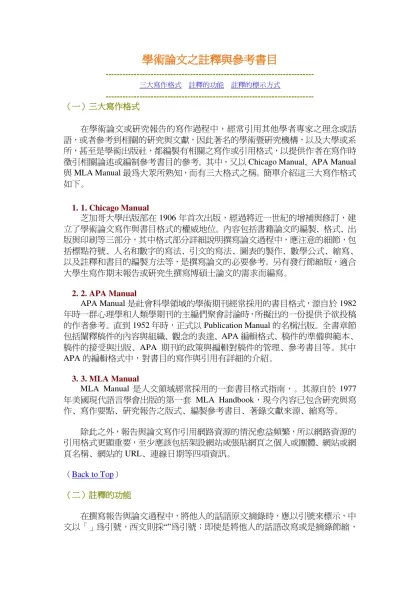 學術論文之註釋與參考書目---------------------------------------------------------------------------三大寫作格式 註釋的功能