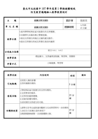 主題：改投換面 單元三：活動A－清潔大師（90分鐘） 教案設計者：楊雅琪-主 題